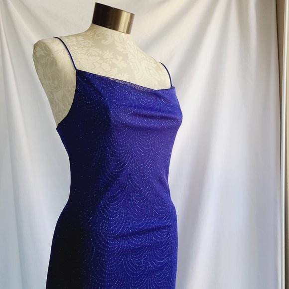 Royal Blue Strappy Formal Gown - Picture 3 of 6